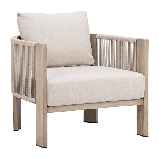 Sillón de Terraza para Áreas de Estar - ZUO SUNLIT SPRINGS - Gris - Asiento y Respaldo Tapizados con Tela para Exterior - 704284 - Zuo - NOGAL BEAT - Sofá de Terraza