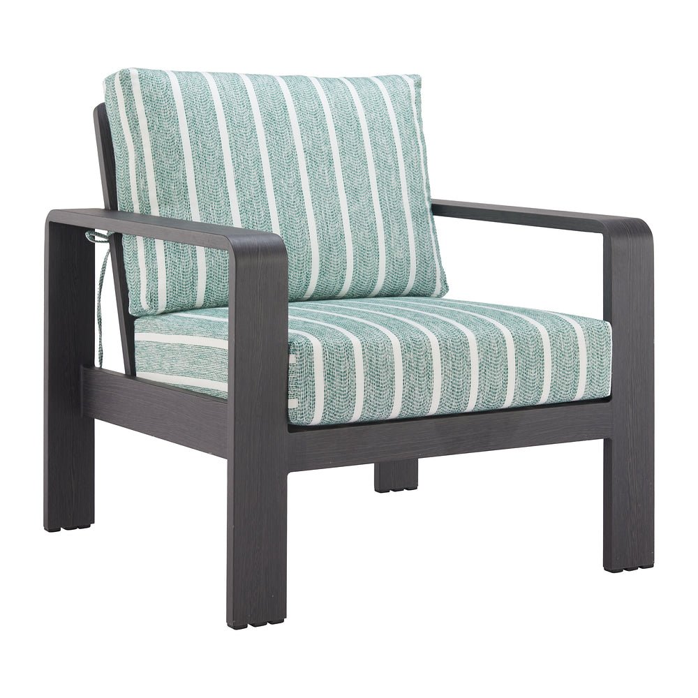 Sillón de Terraza para Hotel - ZUO ROLIG - Verde - Asiento y Respaldo Tapizados con Tela para Exterior - 704088 - Zuo - NOGAL BEAT - Sofá de Terraza