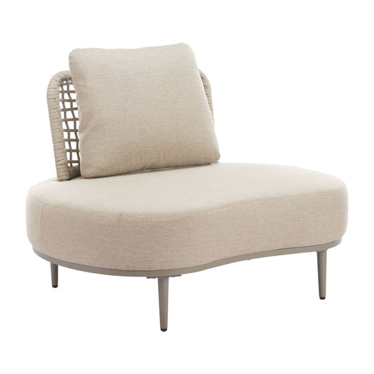 Sillón de Terraza para Restaurante - ZUO RUHE - Beige - Asiento y Respaldo Tapizados con Tela para Exterior - 704124 - Zuo - NOGAL BEAT - Sofá de Terraza