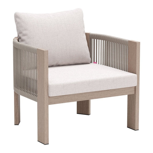 Sillón de Terraza para Spa - ZUO REBEL - Beige - Asiento y Respaldo Tapizados con Tela para Exterior - 704022 - Zuo - NOGAL BEAT - Sofá de Terraza