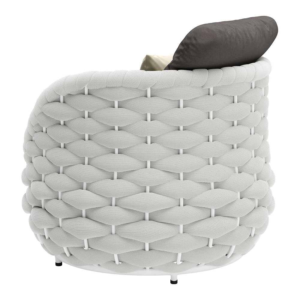 Sillón de Terraza para Zona de Jardín - ZUO CORAL REEF - Gris - Asiento y Respaldo Tapizados con Tela para Exterior - 704025 - Zuo - NOGAL BEAT - Sofá de Terraza