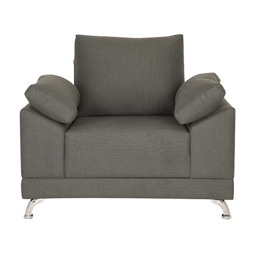 SILLÓN NOGAL BEAT ANKARA 1P | Sillón para Sala de Estar Recepción | Estructura en Madera Patas Cromadas | Tapiz Hule Espuma | Interior - ANKARA 1P - ALBAR - NOGAL BEAT - Sillon
