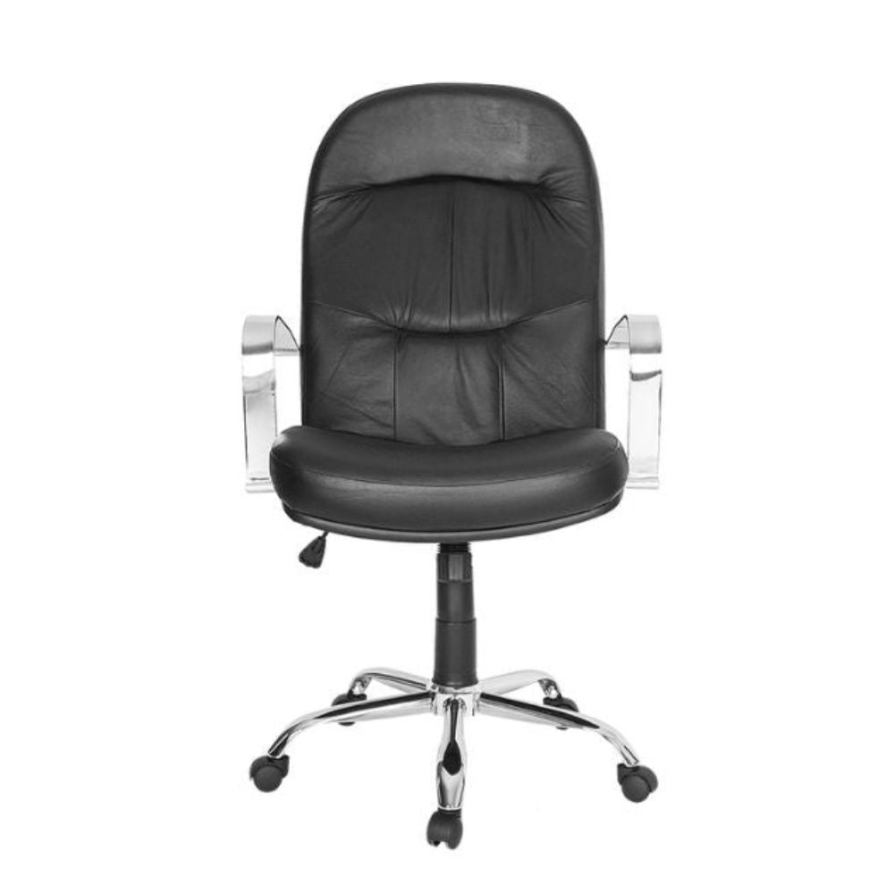 SILLÓN NOGAL BEAT E - 100 | Sillón Ejecutivo para Oficina | Base Estrella Cromada con Rodajas | Tapiz Piel Hule Espuma | Interior - E - 100 - ALBAR - NOGAL BEAT - Sillon