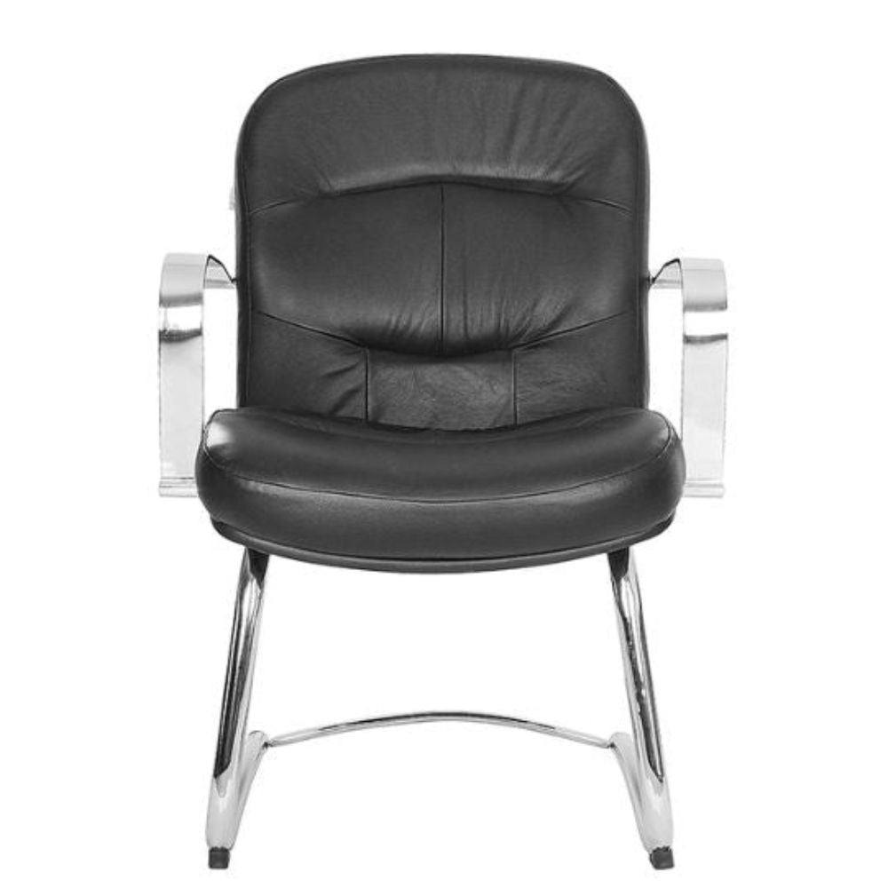 SILLÓN NOGAL BEAT E - 120 | Sillón Visitante para Oficina Sala de Espera | Base Tubular Cromada | Tapiz Piel Hule Espuma | Interior - E - 120 - ALBAR - NOGAL BEAT - Sillon