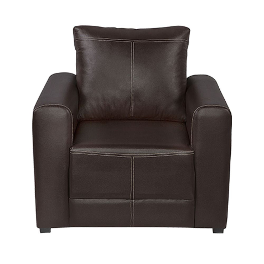 SILLÓN NOGAL BEAT PARMA 1P | Sillón para Sala de Estar Recepción | Estructura en Madera de Pino | Tapiz Hule Espuma Costura Decorativa | Interior - PARMA 1P - ALBAR - NOGAL BEAT - Sillon