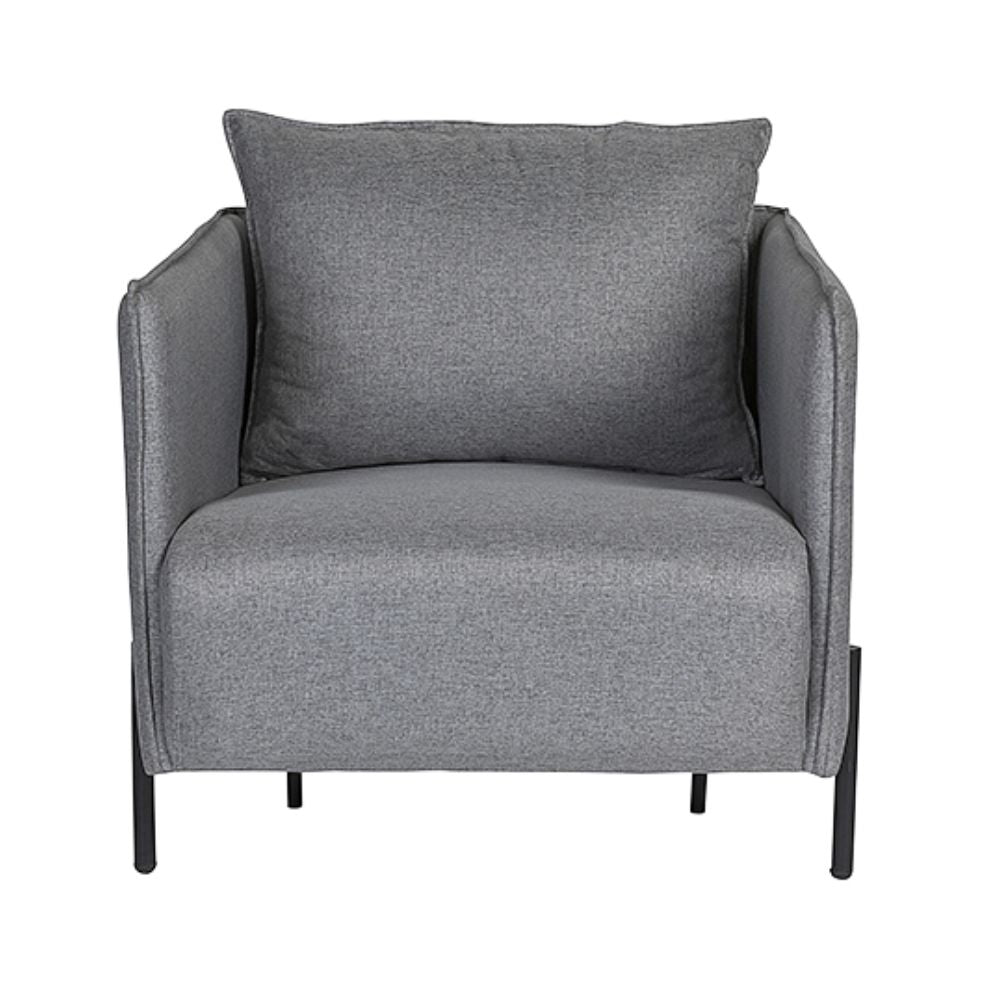 SILLÓN NOGAL BEAT SEUL 1P | Sillón para Sala de Estar | Base Tubular Redondo Pintado | Tapiz Hule Espuma | Interior - SEUL 1P - ALBAR - NOGAL BEAT - Sillon