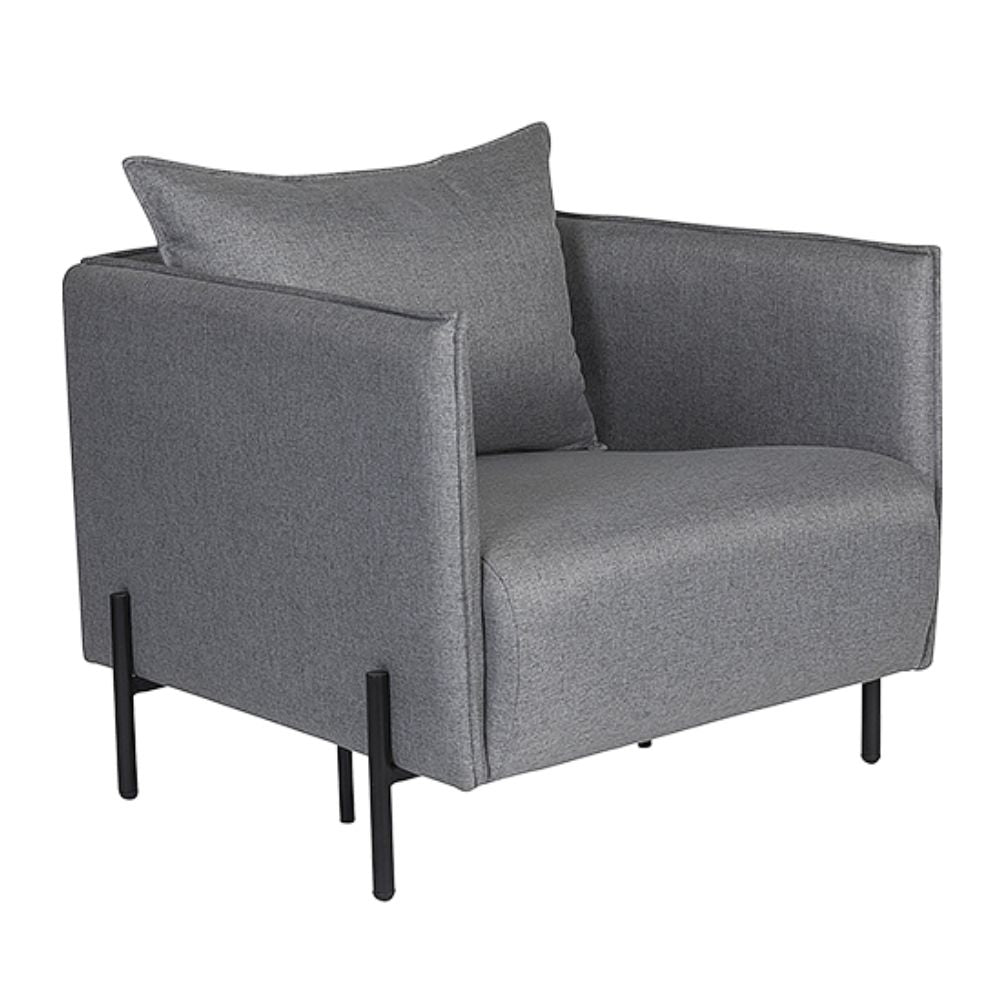 SILLÓN NOGAL BEAT SEUL 1P | Sillón para Sala de Estar | Base Tubular Redondo Pintado | Tapiz Hule Espuma | Interior - SEUL 1P - ALBAR - NOGAL BEAT - Sillon