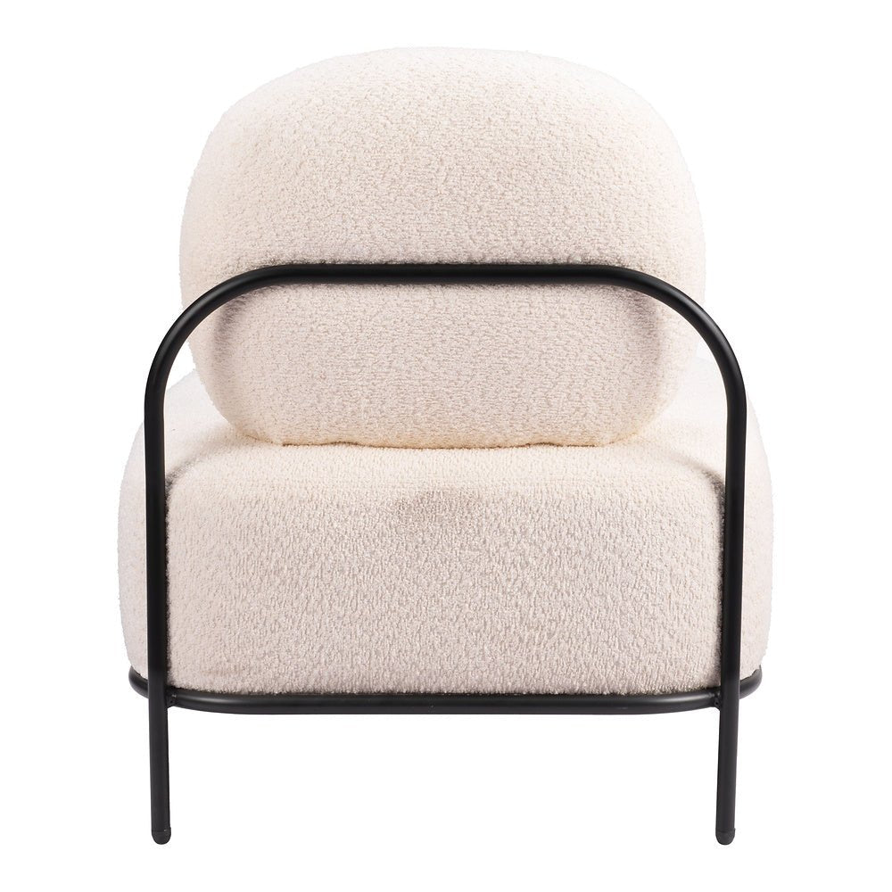 Sillón Ocasional para Boutique - ZUO ARENDAL - Vainilla - Asiento y Respaldo Tapizados en Tejido Texturizado - 110023 - Zuo - NOGAL BEAT - Sillón Ocasional
