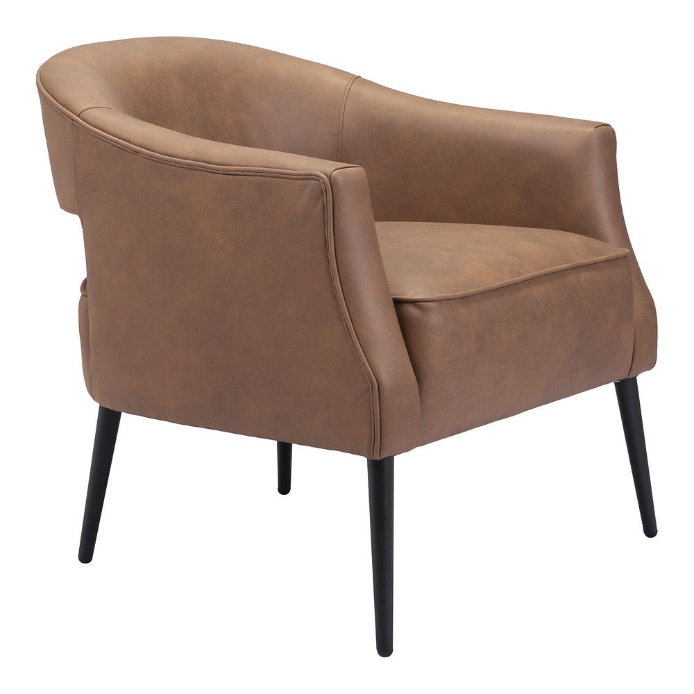 Sillón Ocasional para Consultorio - ZUO BERKELEY - Varios Colores - Asiento y Respaldo Tapizados en Piel Sintética - 109051 - Zuo - NOGAL BEAT - Sillón Ocasional