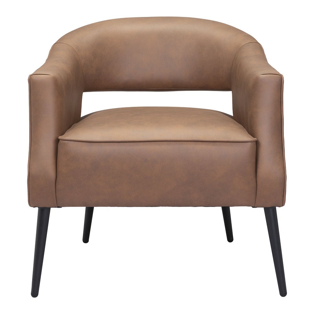Sillón Ocasional para Consultorio - ZUO BERKELEY - Varios Colores - Asiento y Respaldo Tapizados en Piel Sintética - 109051 - Zuo - NOGAL BEAT - Sillón Ocasional