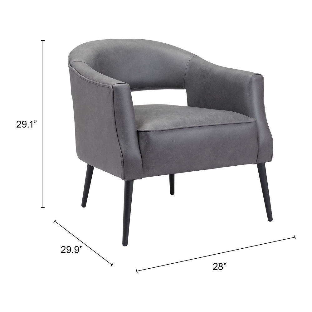 Sillón Ocasional para Consultorio - ZUO BERKELEY - Varios Colores - Asiento y Respaldo Tapizados en Piel Sintética - 109052 - Zuo - NOGAL BEAT - Sillón Ocasional