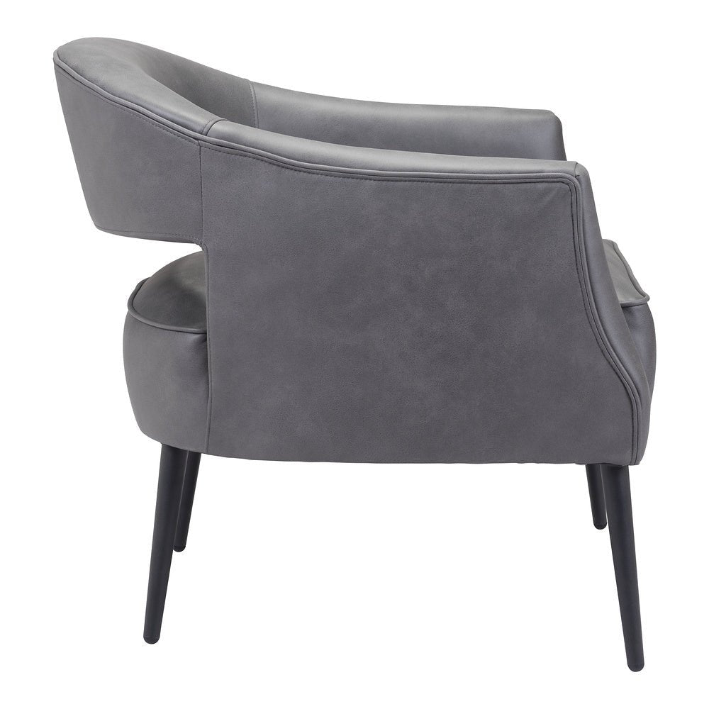 Sillón Ocasional para Consultorio - ZUO BERKELEY - Varios Colores - Asiento y Respaldo Tapizados en Piel Sintética - 109052 - Zuo - NOGAL BEAT - Sillón Ocasional
