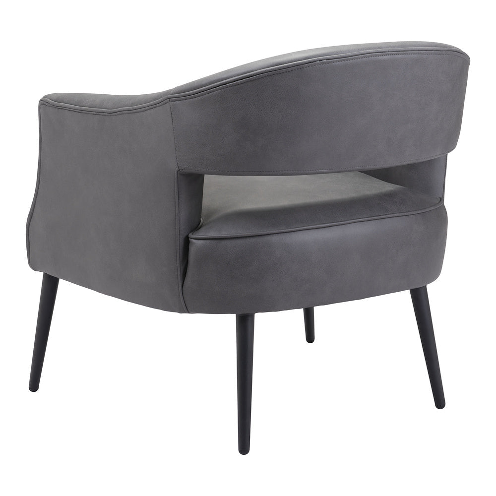 Sillón Ocasional para Consultorio - ZUO BERKELEY - Varios Colores - Asiento y Respaldo Tapizados en Piel Sintética - 109052 - Zuo - NOGAL BEAT - Sillón Ocasional