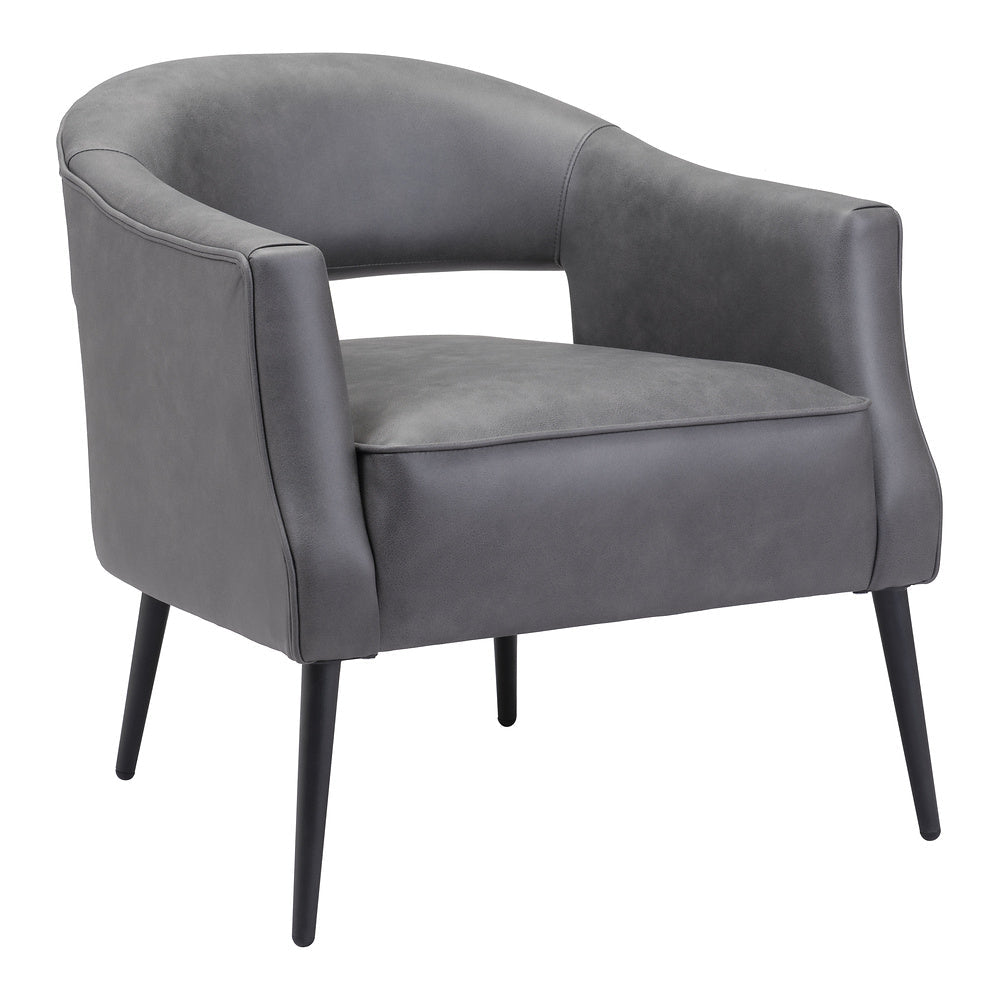 Sillón Ocasional para Consultorio - ZUO BERKELEY - Varios Colores - Asiento y Respaldo Tapizados en Piel Sintética - 109052 - Zuo - NOGAL BEAT - Sillón Ocasional