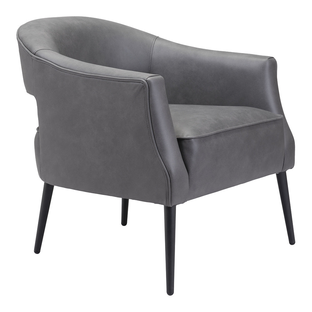 Sillón Ocasional para Consultorio - ZUO BERKELEY - Varios Colores - Asiento y Respaldo Tapizados en Piel Sintética - 109052 - Zuo - NOGAL BEAT - Sillón Ocasional