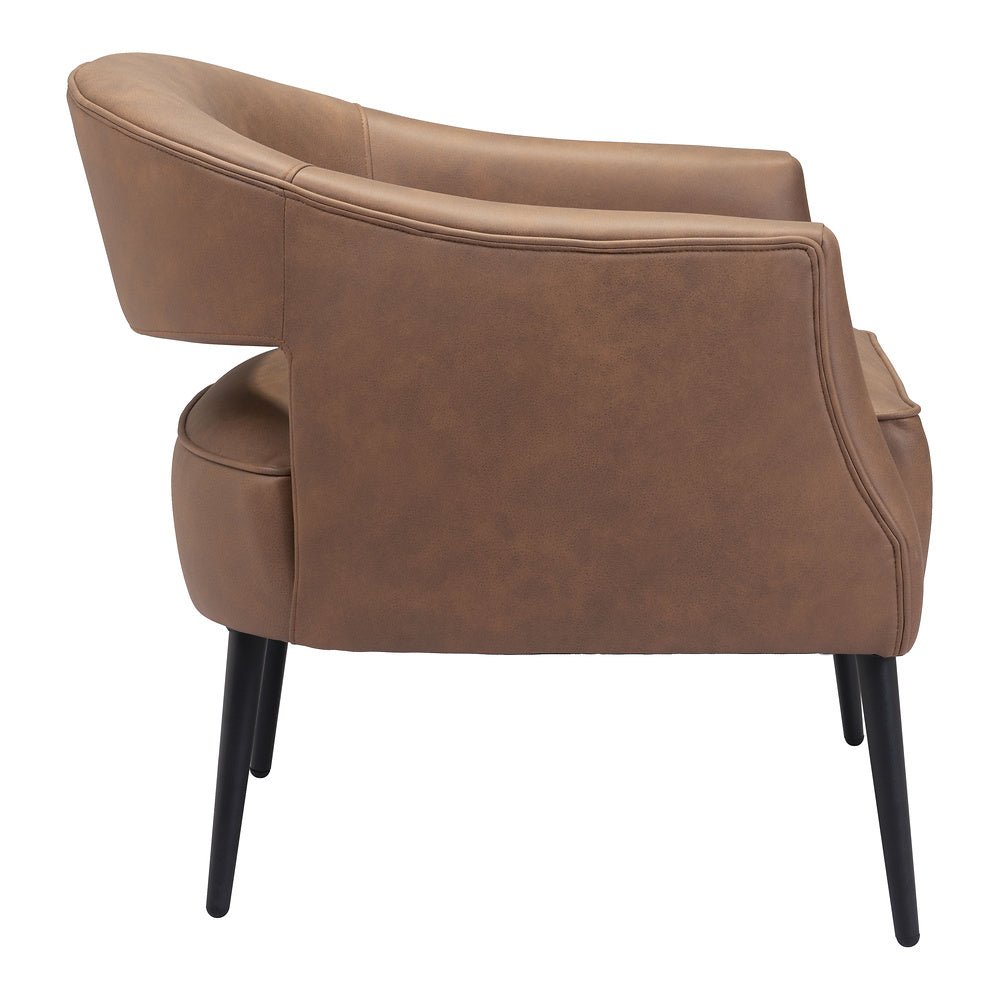 Sillón Ocasional para Consultorio - ZUO BERKELEY - Varios Colores - Asiento y Respaldo Tapizados en Piel Sintética - 109051 - Zuo - NOGAL BEAT - Sillón Ocasional