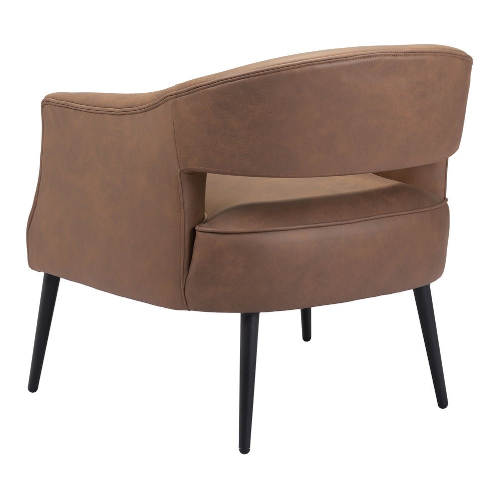 Sillón Ocasional para Consultorio - ZUO BERKELEY - Varios Colores - Asiento y Respaldo Tapizados en Piel Sintética - 109051 - Zuo - NOGAL BEAT - Sillón Ocasional
