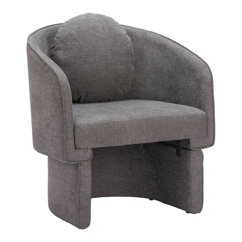 Sillón Ocasional para Consultorio - ZUO OLYA - Gris Trufa - Asiento y Respaldo Tapizados - 110014 - Zuo - NOGAL BEAT - Sillón Ocasional
