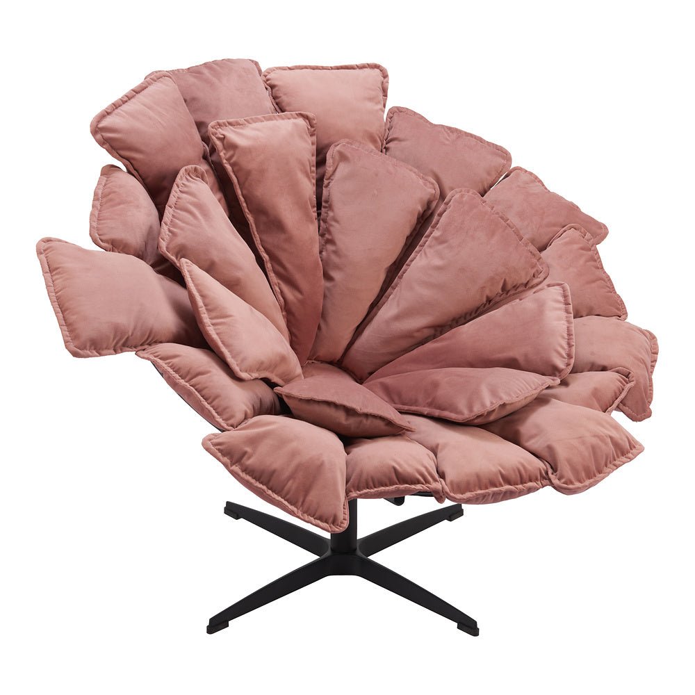 Sillón Ocasional para Coworking - ZUO KIPAS - Rosa - Asiento y Respaldo Tapizados en Tela Tipo Terciopelo - 110339 - Zuo - NOGAL BEAT - Sillón Ocasional
