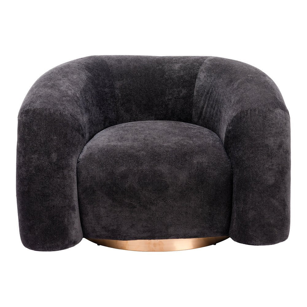 Sillón Ocasional para Lobby de Hotel - ZUO HAVN - Negro - Asiento y Respaldo Tapizados en Tejido Texturizado - 110006 - Zuo - NOGAL BEAT - Sillón Ocasional