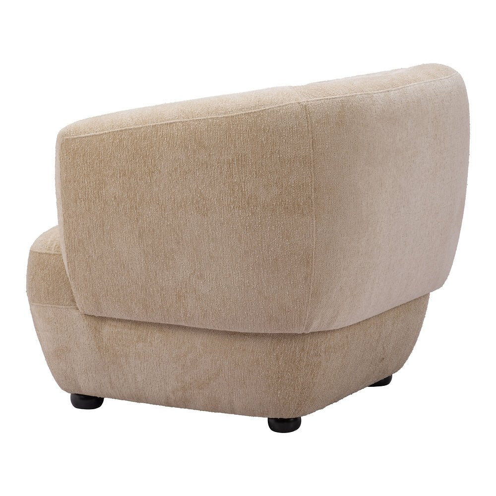 Sillón Ocasional para Lounge - ZUO BEKKER - Beige Dorado - Asiento y Respaldo Tapizados en Tejido Texturizado - 110007 - Zuo - NOGAL BEAT - Sillón Ocasional