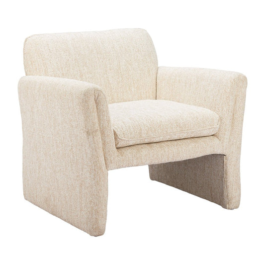 Sillón Ocasional para Recepción - ZUO DOBRA - Beige Avena - Asiento y Respaldo Tapizados en Tejido Texturizado - 110473 - Zuo - NOGAL BEAT - Sillón Ocasional