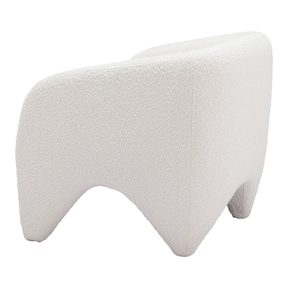 Sillón Ocasional para Recepción - ZUO LOPTA - Blanco - Asiento y Respaldo Tapizados en Tela Tipo Borrego - 110279 - Zuo - NOGAL BEAT - Sillón Ocasional