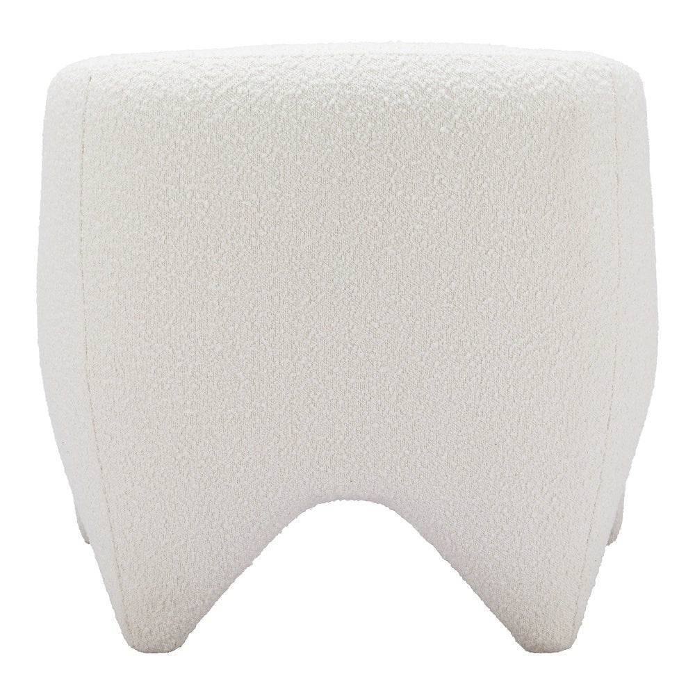 Sillón Ocasional para Recepción - ZUO LOPTA - Blanco - Asiento y Respaldo Tapizados en Tela Tipo Borrego - 110279 - Zuo - NOGAL BEAT - Sillón Ocasional