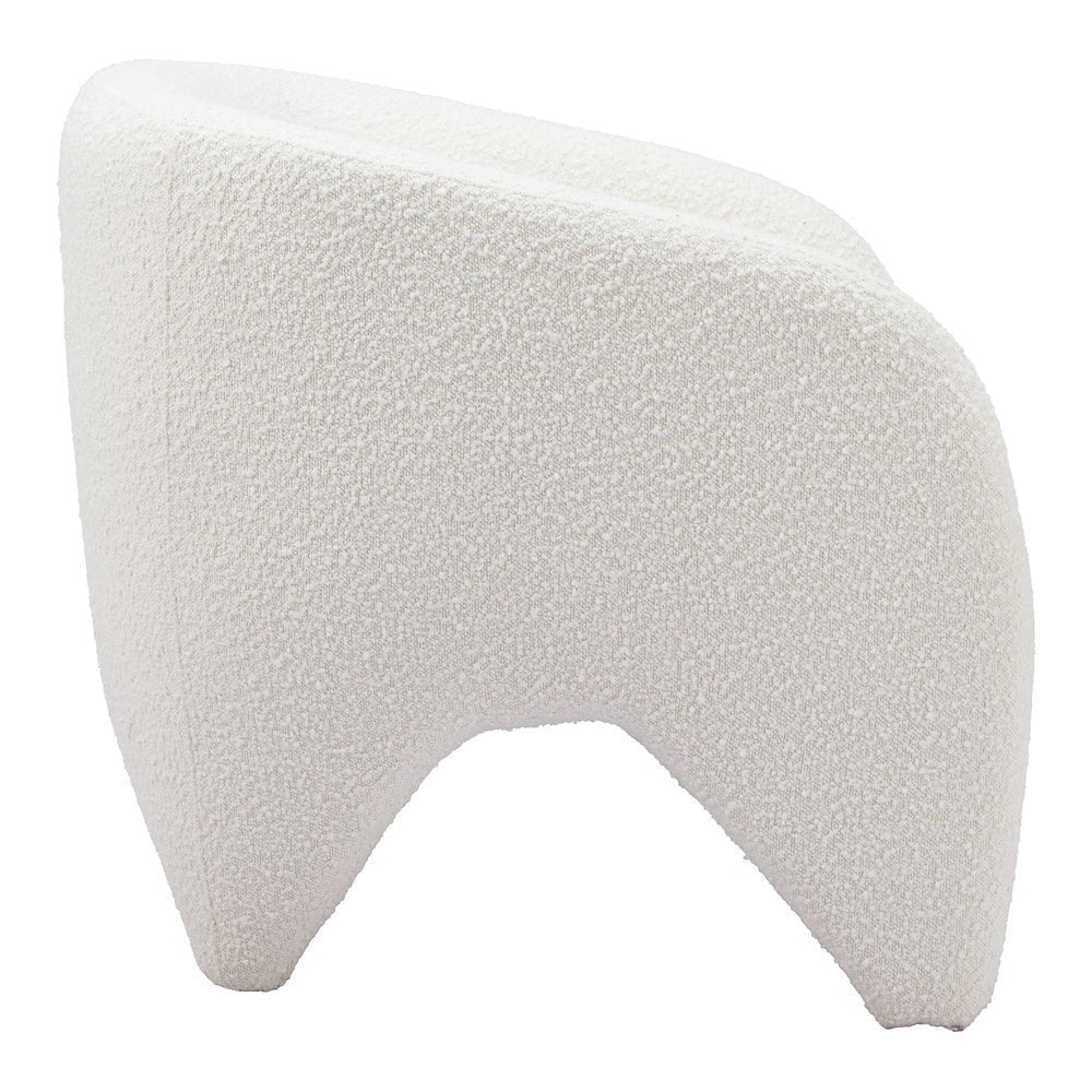 Sillón Ocasional para Recepción - ZUO LOPTA - Blanco - Asiento y Respaldo Tapizados en Tela Tipo Borrego - 110279 - Zuo - NOGAL BEAT - Sillón Ocasional