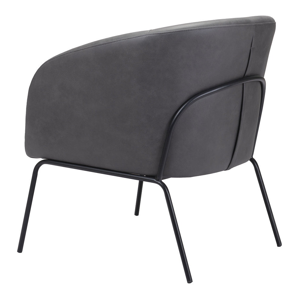 Sillón Ocasional para Recepción - ZUO QUINTEN - Varios Colores - Asiento y Respaldo Tapizados en Piel Sintética - 109056 - Zuo - NOGAL BEAT - Sillón Ocasional