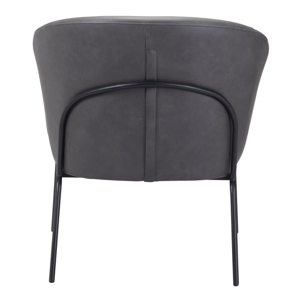 Sillón Ocasional para Recepción - ZUO QUINTEN - Varios Colores - Asiento y Respaldo Tapizados en Piel Sintética - 109056 - Zuo - NOGAL BEAT - Sillón Ocasional
