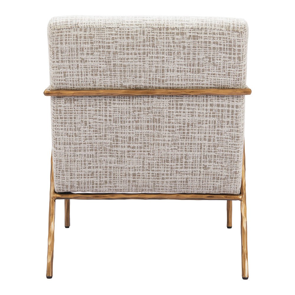 Sillón Ocasional para Sala de Espera - ZUO NORREBRO - Beige Escarcha - Asiento y Respaldo Tapizados en Tejido Texturizado - 110270 - Zuo - NOGAL BEAT - Sillón Ocasional