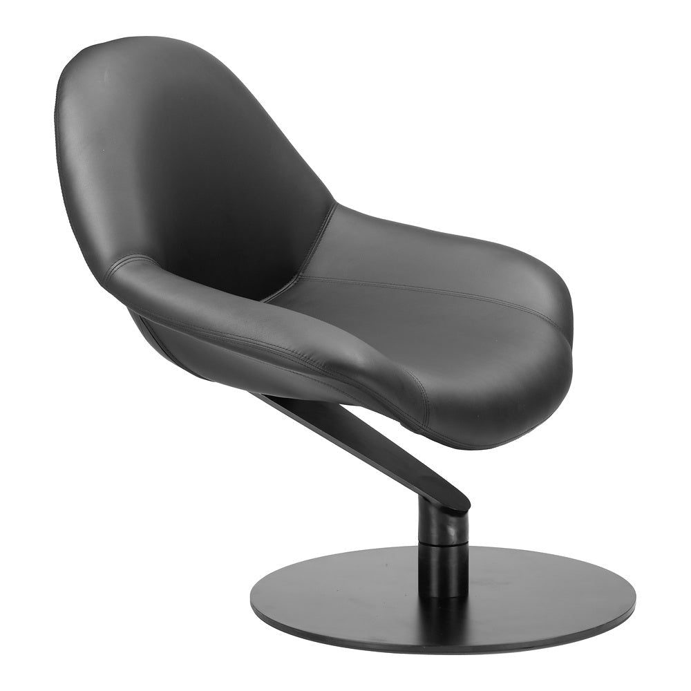 Sillón Ocasional para Sala de Espera - ZUO POOLE - Negro - Asiento y Respaldo Tapizados en Piel Sintética - 110111 - Zuo - NOGAL BEAT - Sillón Ocasional