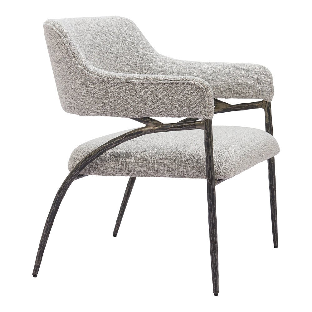 Sillón Ocasional para Salón de Belleza - ZUO VESTERBORO - Gris - Asiento y Respaldo Tapizados en Tejido Texturizado - 110269 - Zuo - NOGAL BEAT - Sillón Ocasional