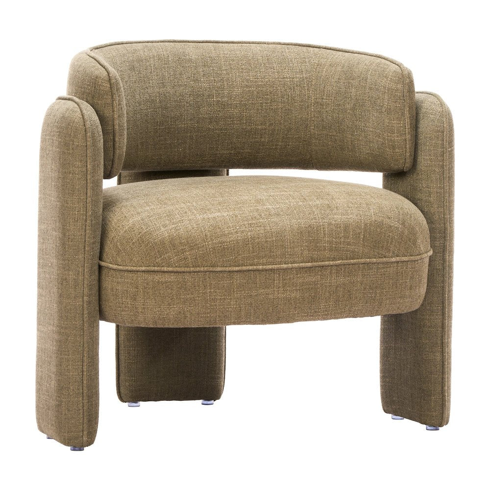 Sillón Ocasional para Spa - ZUO NAAN - Verde Alcachofa - Asiento y Respaldo Tapizados en Tejido Texturizado - 111097 - Zuo - NOGAL BEAT - Sillón Ocasional