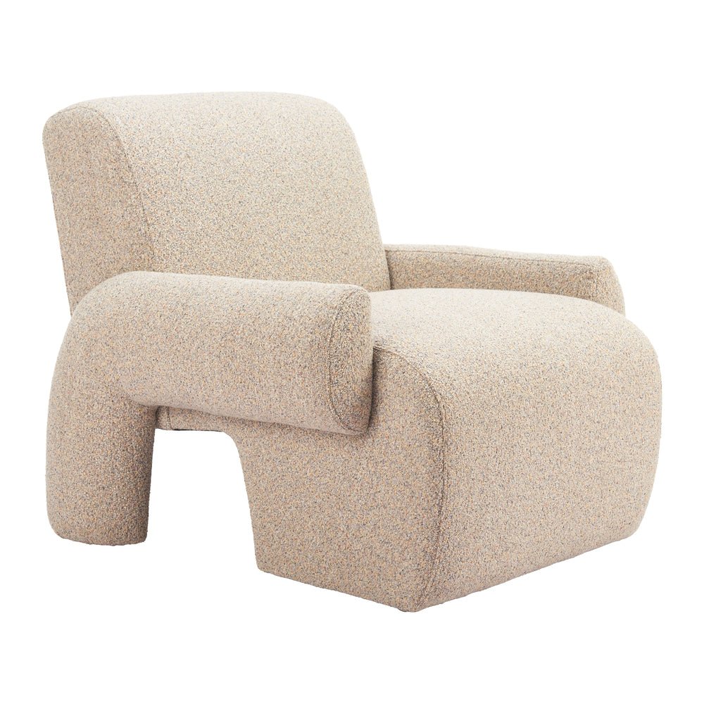 Sillón Ocasional para Spa - ZUO RURA - Beige Jaspeado - Asiento y Respaldo Tapizados en Tejido Texturizado - 110486 - Zuo - NOGAL BEAT - Sillón Ocasional