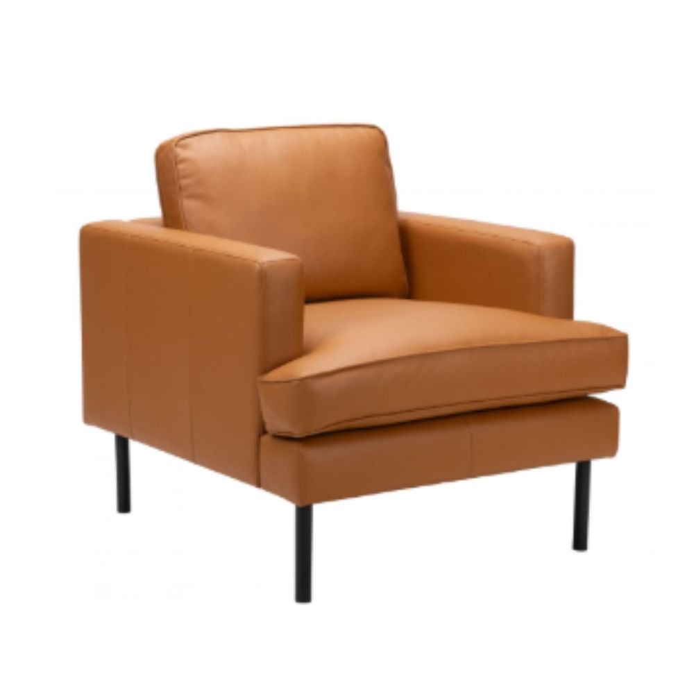 Sillón para Área de Espera 1 Plaza - ZUO 109902 DECADE ARMCHAIR - Marrón - Asiento y Respaldo Tapizado - 109902 - Zuo - NOGAL BEAT - Sillon