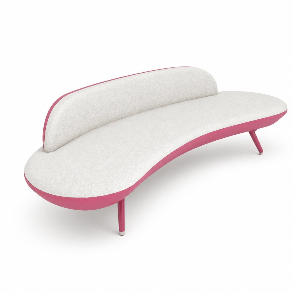 Sofá 3 Plazas Curvo - VERSA OFFSET SOFA PANNA - Tapizado en Sintético Altacia o Spectra con Base y Estándar - VO-613ES - VERSA - NOGAL BEAT - Sillón Ocasional