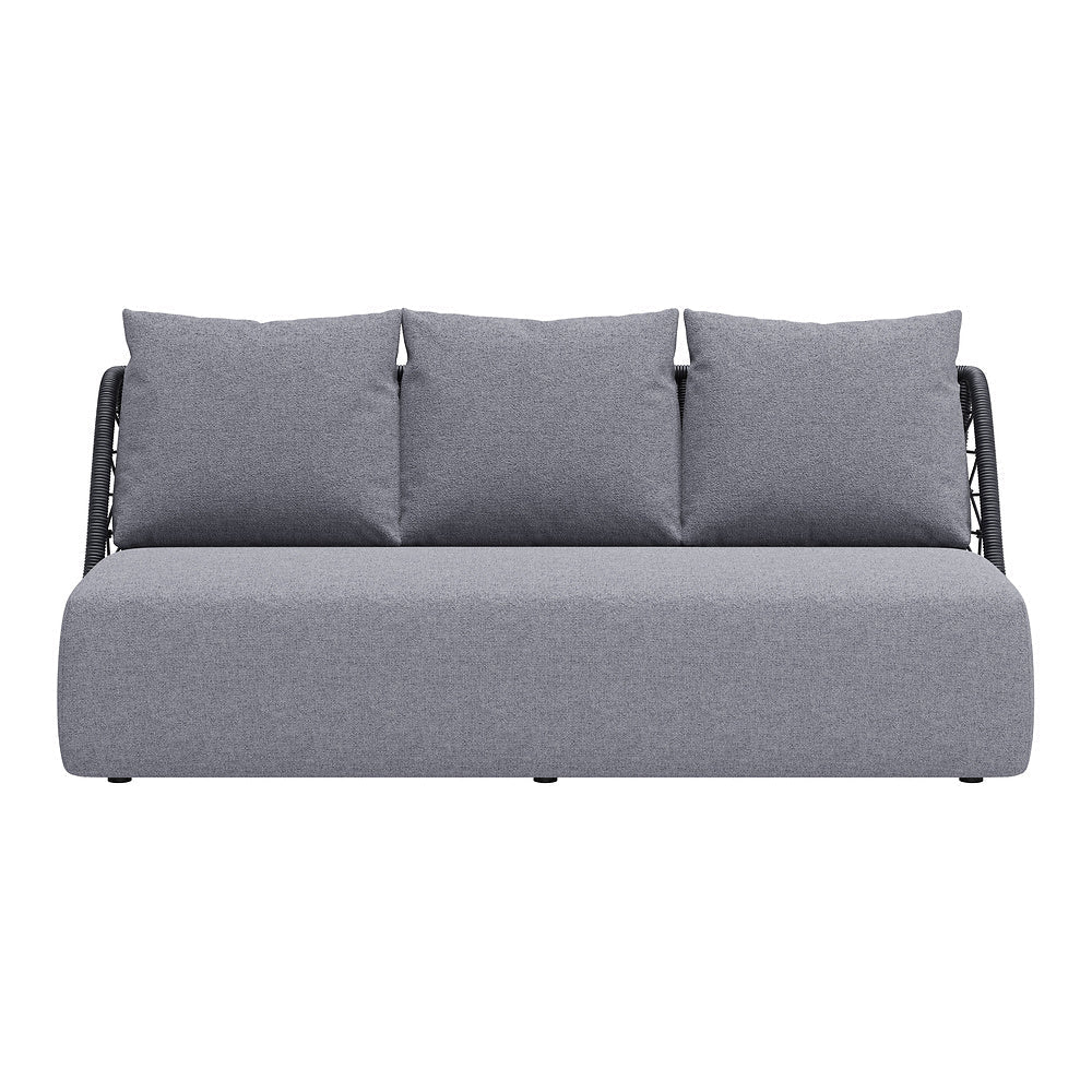 Sofá de Terraza para Spa 3 Plazas - ZUO MEKAN - Gris - Asiento y Respaldo Tapizados con Tela para Exterior - 704023 - Zuo - NOGAL BEAT - Sofá de Terraza