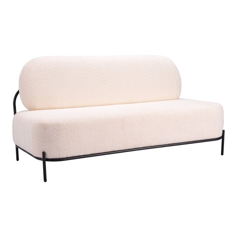 Sofá para Consultorio 2 Plazas - ZUO ARENDAL - Vainilla - Asiento y Respaldo Tapizados en Tejido Texturizado - 110024 - Zuo - NOGAL BEAT - Sillón Ocasional