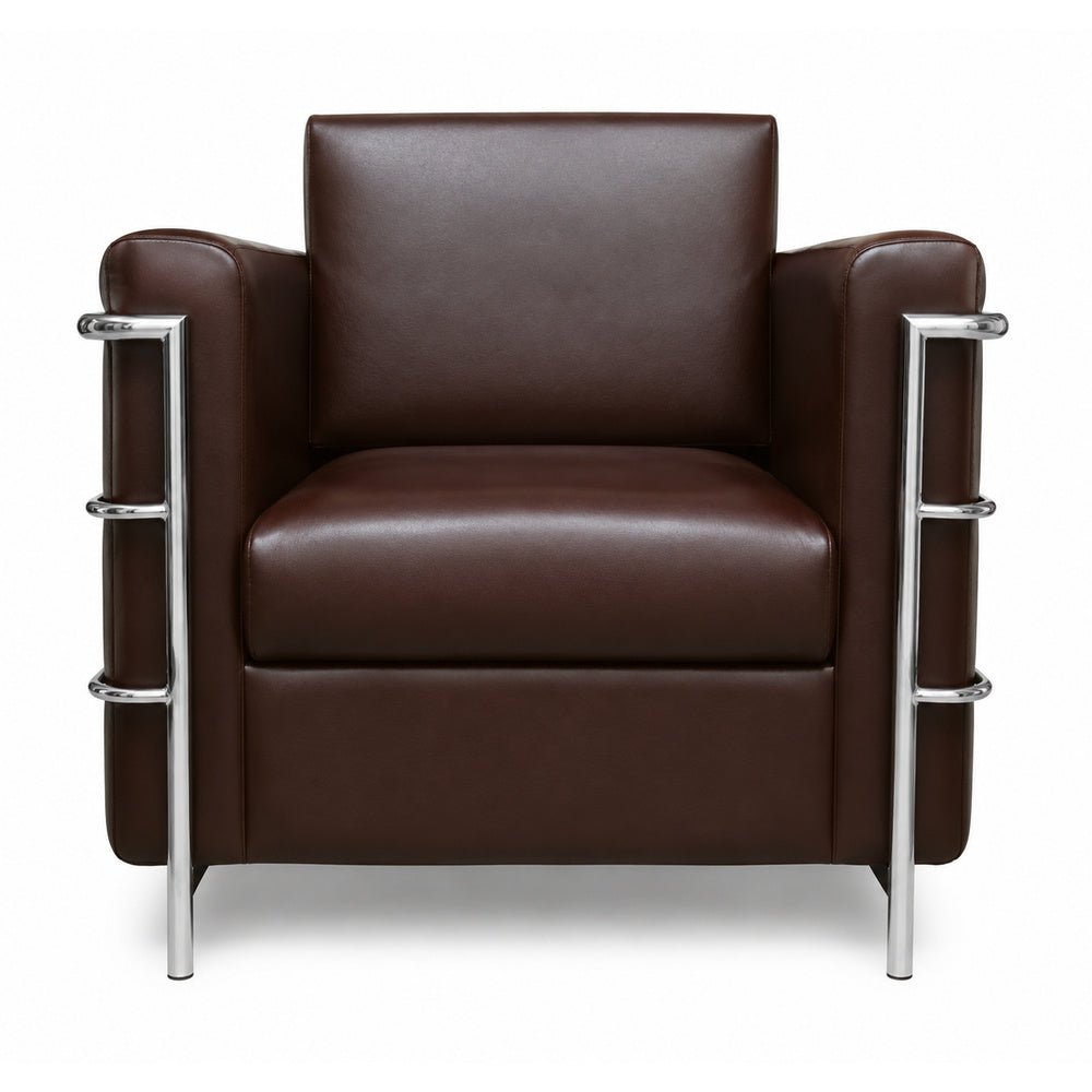 Sofá para Recepción - GEBESA PIERO - 1 Plaza - Asiento y Respaldo Tapizado en Tactopiel - GDB280P1 - GEBESA - NOGAL BEAT - Sillón Ocasional