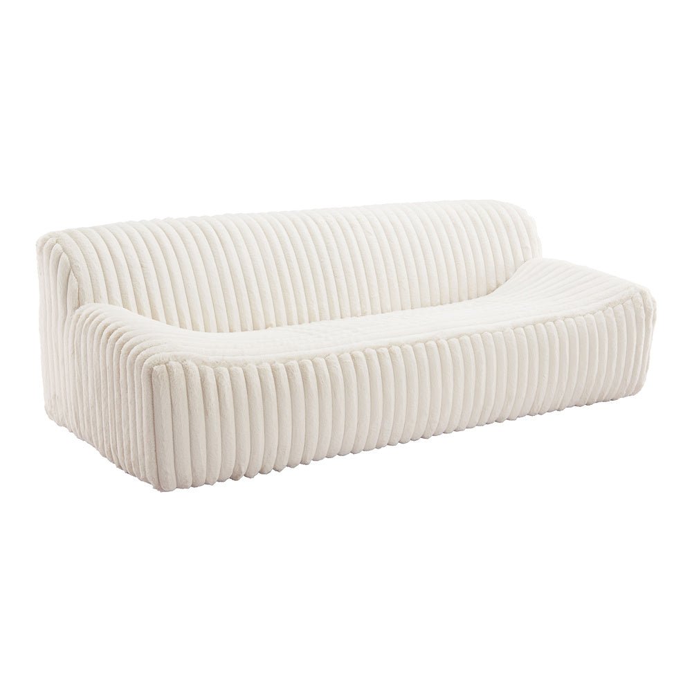 Sofá para Spa 3 Plazas - ZUO OSTERBRO - Crema - Asiento y Respaldo Tapizados - 110277 - Zuo - NOGAL BEAT - Sillón Ocasional