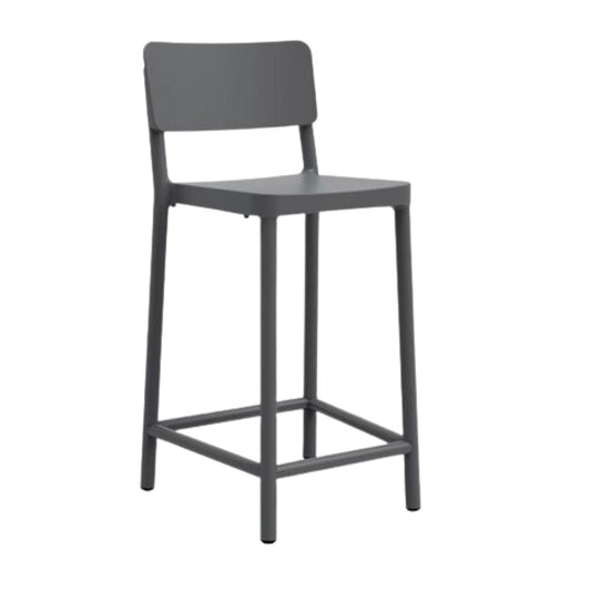 TABURETE RESOL LISBOA MEDIO | Taburete Ocasional para Bar | 67 cm | Inyectado Fibra Vidrio con PP | Protección UV | Interior + Exterior - 03905 - Resol - NOGAL BEAT - Taburete