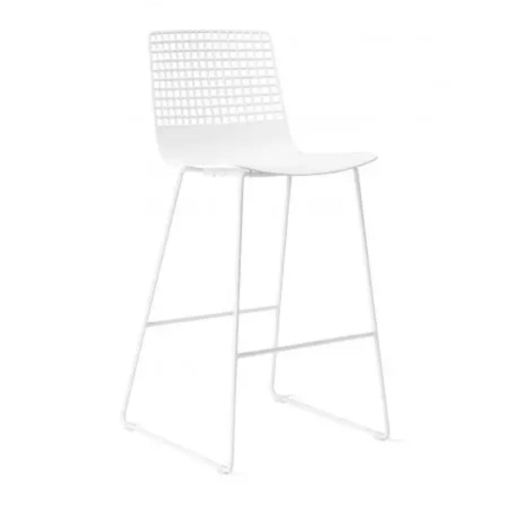 TABURETE RESOL WIRE PATIN | Taburete para Barra Bar | 73 cm | Inyección Fibra Vidrio y PP | Estructura Acero Pintado | Interior - 04982 - Resol - NOGAL BEAT - Bancos