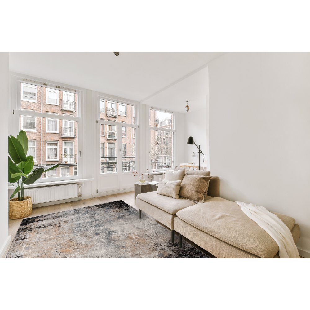 TAPETE LAVIN AMALFI T2285 | Tapete Decorativo Decoración Hogar Departamento | Tono Crema Gris Oro | Varias Medidas | Rectangular | Interior - T2285-160 X230 - LAVIN - NOGAL BEAT - Tapetes