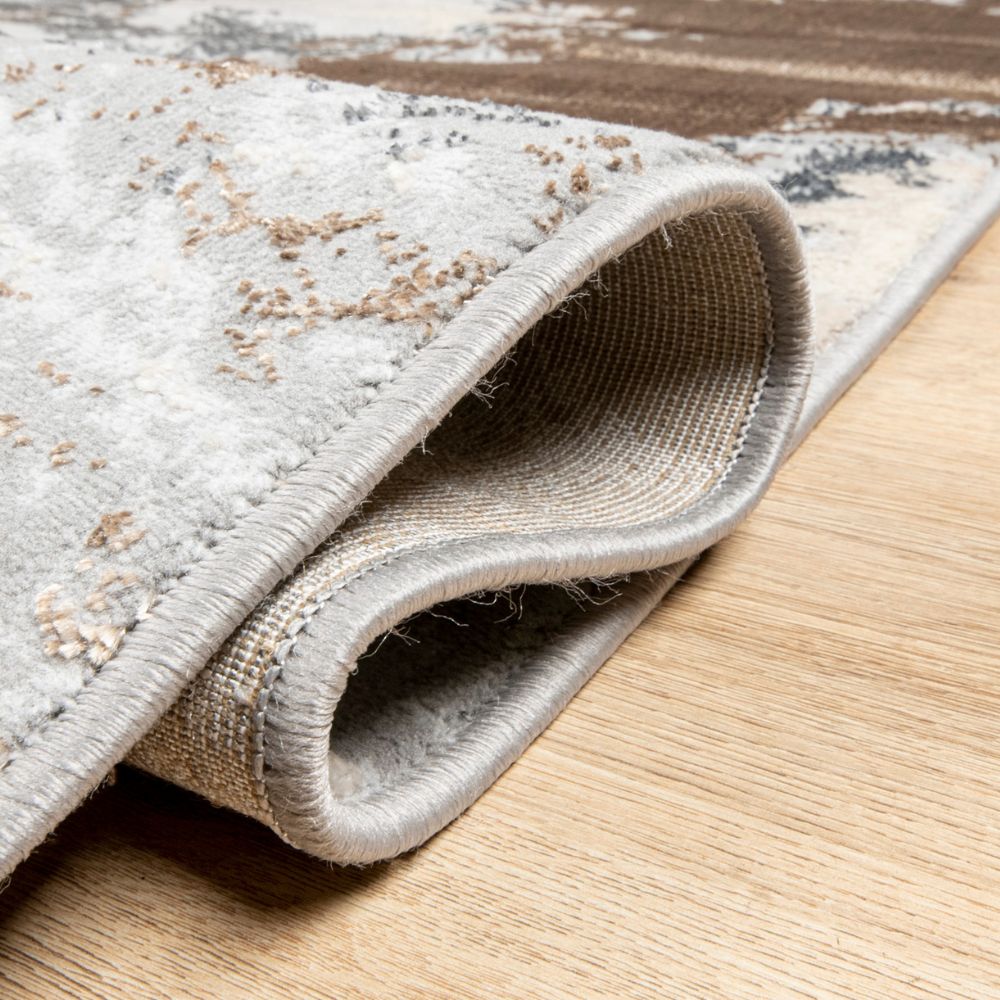 TAPETE LAVIN BESNI | T4033 Tapete Decorativo para Recepción Hotel Hogar Departamento Sala | GRIS ORO PLATA | Varias Medidas | Rectangular | Interior - T4033-60 x 90 - LAVIN - NOGAL BEAT - Tapetes