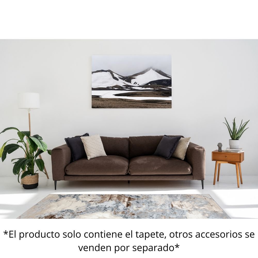 TAPETE LAVIN BESNI | T4033 Tapete Decorativo para Recepción Hotel Hogar Departamento Sala | GRIS ORO PLATA | Varias Medidas | Rectangular | Interior - T4033-60 x 90 - LAVIN - NOGAL BEAT - Tapetes