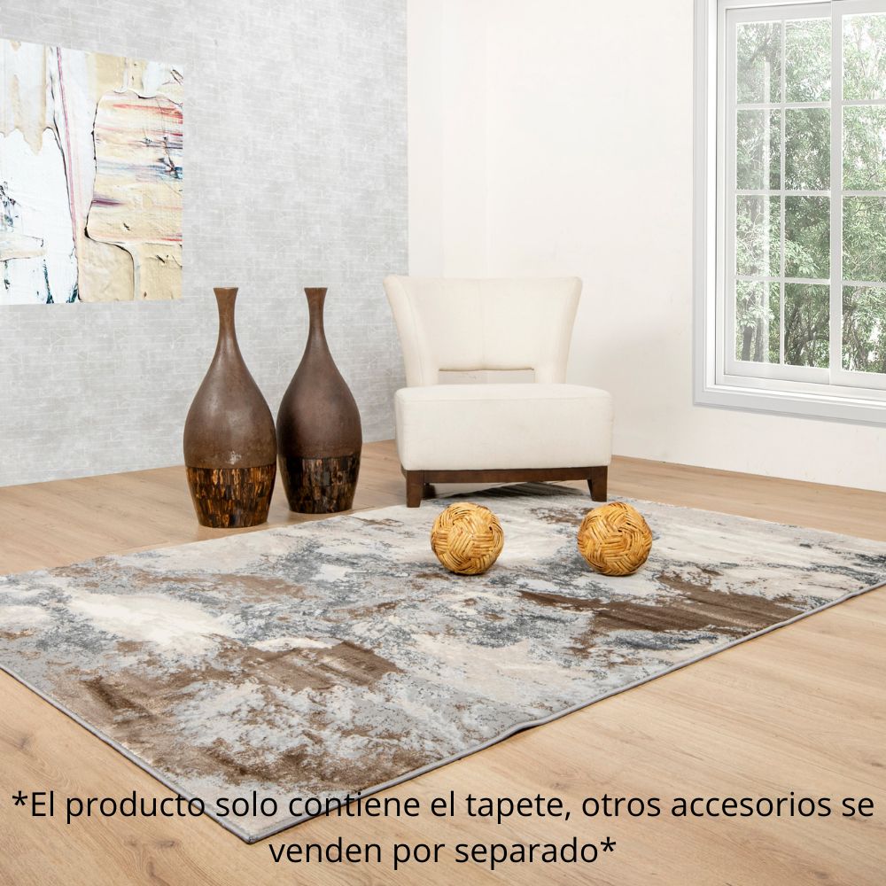 TAPETE LAVIN BESNI | T4033 Tapete Decorativo para Recepción Hotel Hogar Departamento Sala | GRIS ORO PLATA | Varias Medidas | Rectangular | Interior - T4033-60 x 90 - LAVIN - NOGAL BEAT - Tapetes