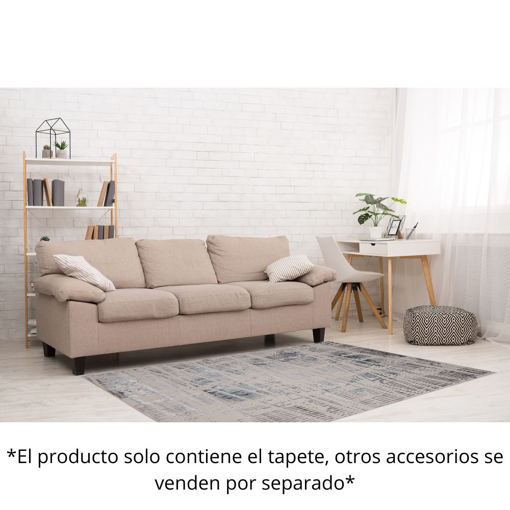 TAPETE LAVIN BETSY U5018 | Tapete Decorativo para Recepción Hotel Hogar Departamento Sala | CREMA GRIS AZUL | Varias Medidas | Rectangular | Interior - U5018-60 x 90 - LAVIN - NOGAL BEAT - Tapetes