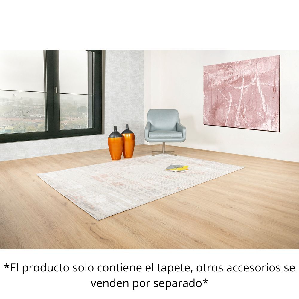 TAPETE LAVIN BETSY U5018 | Tapete Decorativo para Recepción Hotel Hogar Departamento Sala | CREMA GRIS ROSA | Varias Medidas | Rectangular | Interior - U5018-60 x 90 R - LAVIN - NOGAL BEAT - Tapetes